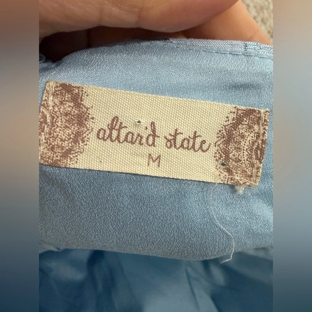 Altar'd State Light Blue Puff-Sleeve Mini Dress size M - Picture 3 of 8